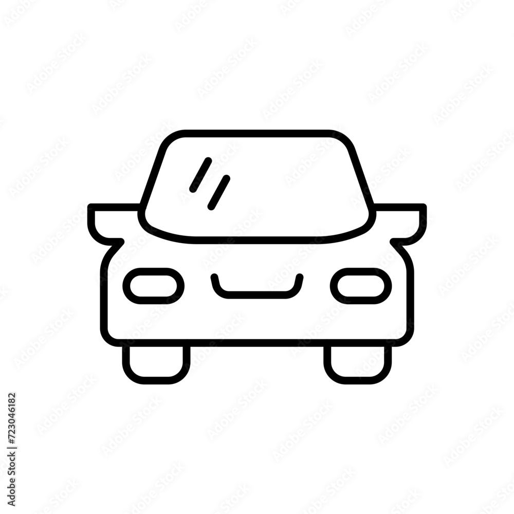 Car outline icons, minimalist vector illustration ,simple transparent graphic element .Isolated on white background