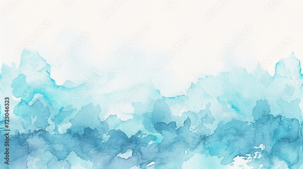 Soft blue watercolor background with light and dark shades.