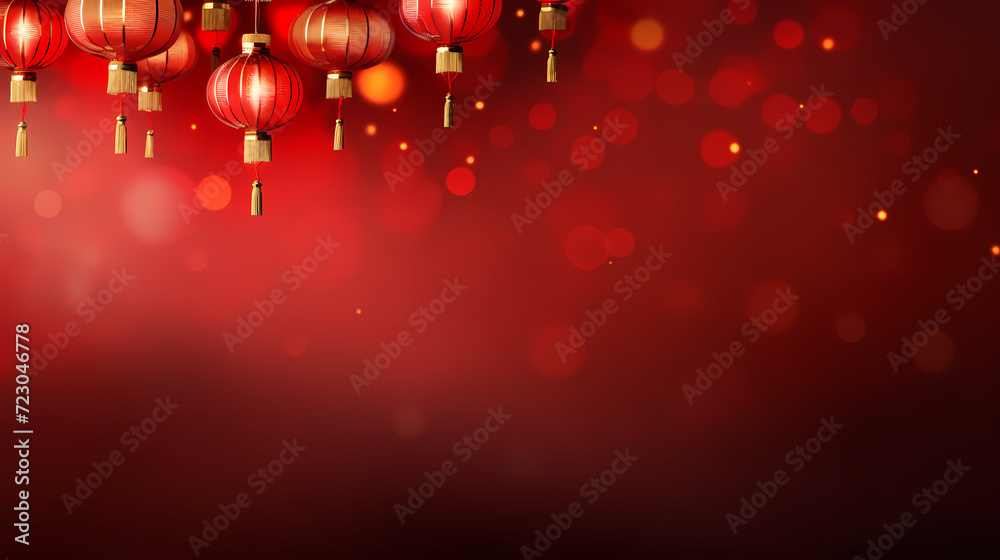 Chinese New Year background, Lunar New Year greeting card template with copy space Chinese New Year background, Lunar New Year greeting card template with copy space