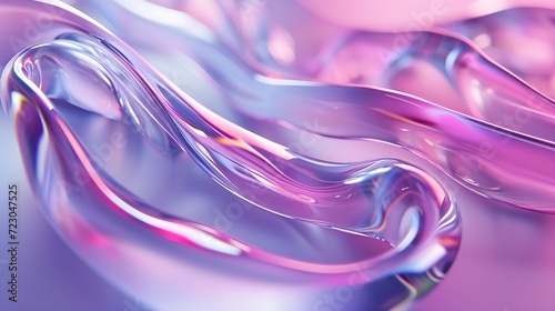 Fluid flowing forms neon purple background. Artistic design