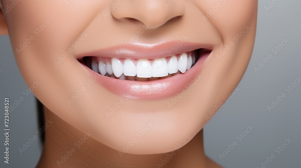 Obraz premium beautiful young woman smiling with beautiful, white, clean teeth