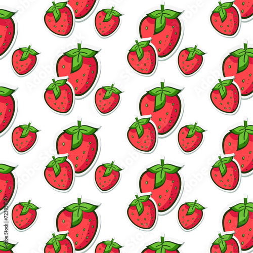 seamless pattern with strawberry vector illustration