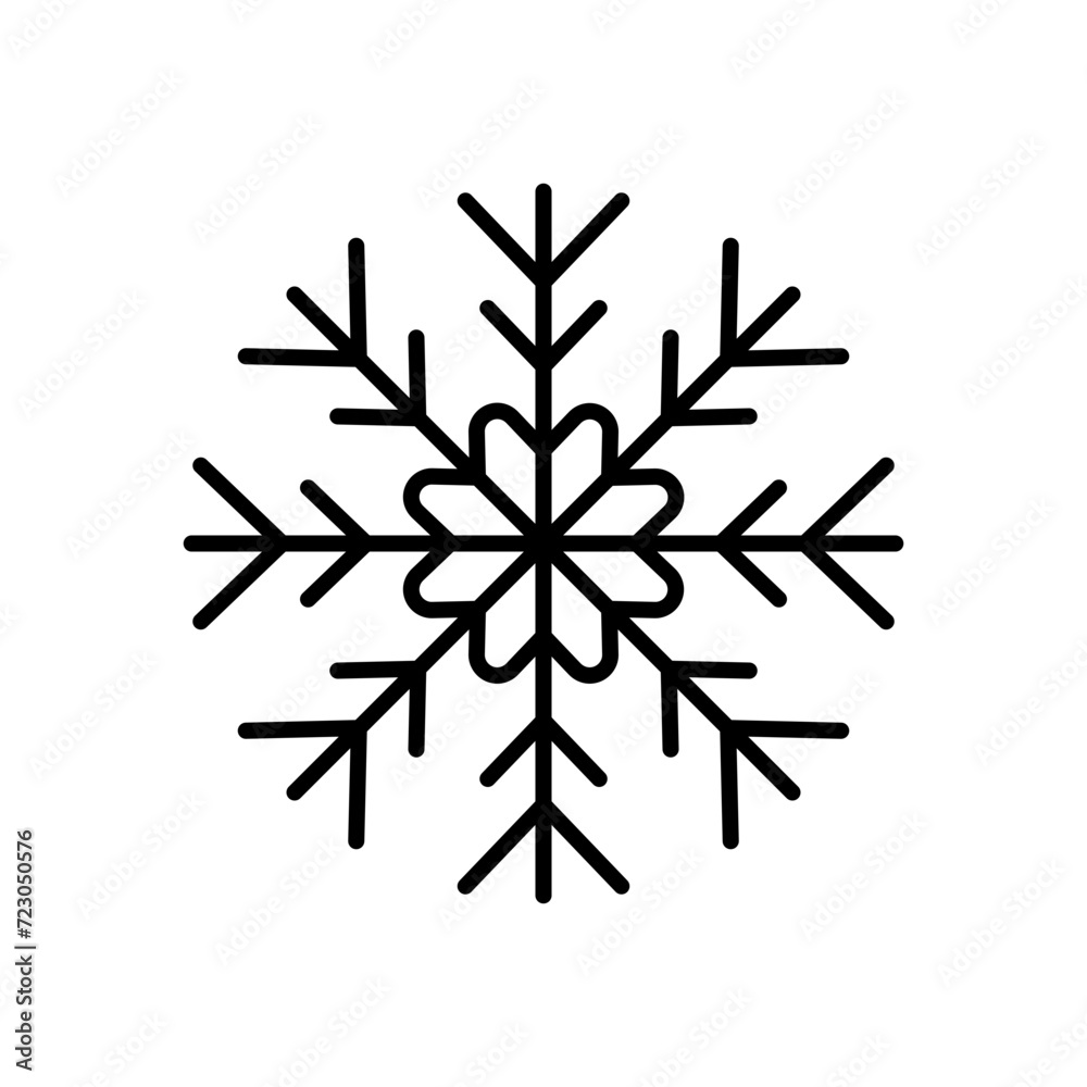 Fototapeta premium Snowflakes outline icons, minimalist vector illustration ,simple transparent graphic element .Isolated on white background