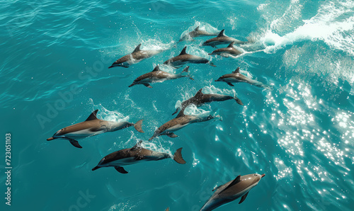school of dolphins, Zanzibar