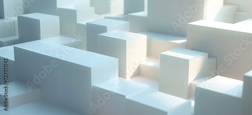 A background filled with randomly shifted white cube boxes  creating a dynamic and modern aesthetic.