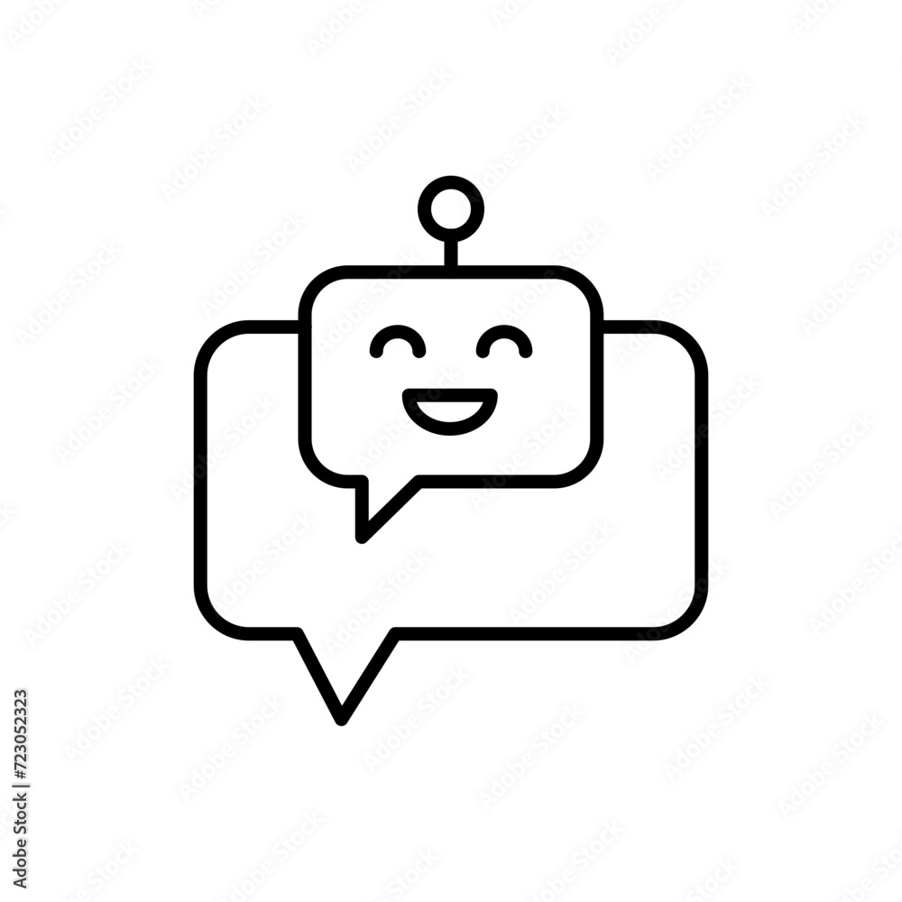 Chat bot outline icons, minimalist vector illustration ,simple transparent graphic element .Isolated on white background Chat bot outline icons, minimalist vector illustration ,simple transparent graphic element .Isolated on white background