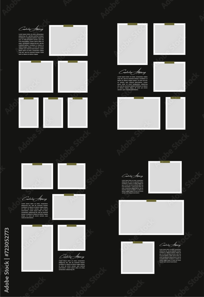 Set Pictures or photos frame collage. comics page grid layout abstract photo frames and digital photo wall template Set Pictures or photos frame collage. comics page grid layout abstract photo frames and digital photo wall template