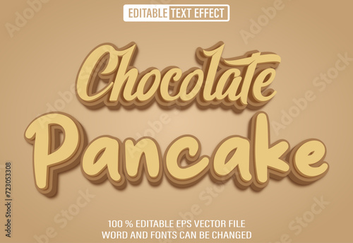 Editable 3d text style effect - Chocolate Pankake text effect Template