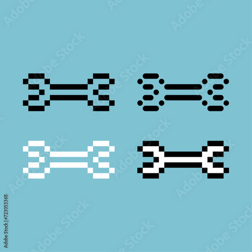 Pixel art stroke sets icon of wrench variation color. wrench tools icon on pixelated style. 8bits perfect for game asset or design asset element for your game design. Simple pixel art icon asset.
