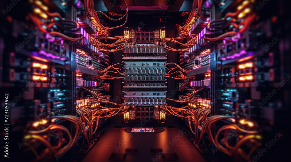 Complex networking cabling in server racks Complex networking cabling in server racks