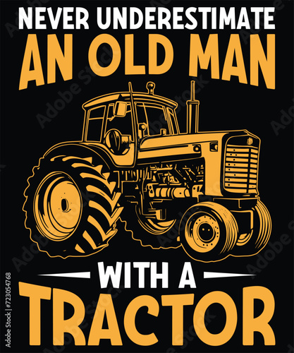 never underestimate an old man tshirt design vector