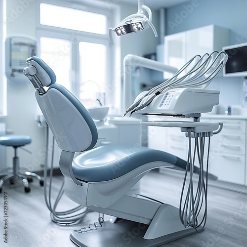 dental chair and instruments