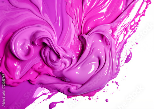 Putple pink paint spread on white background photo