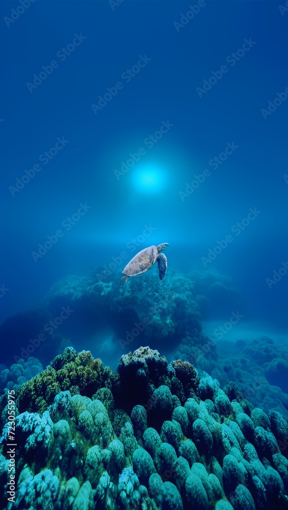 Fototapeta premium Turtle and reef 