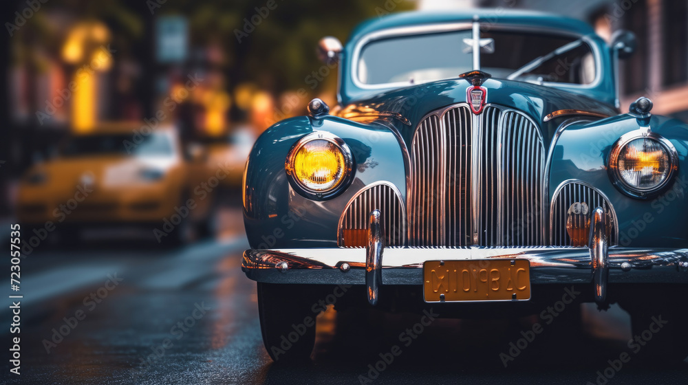 Close-up photo of a classic car Close-up photo of a classic car