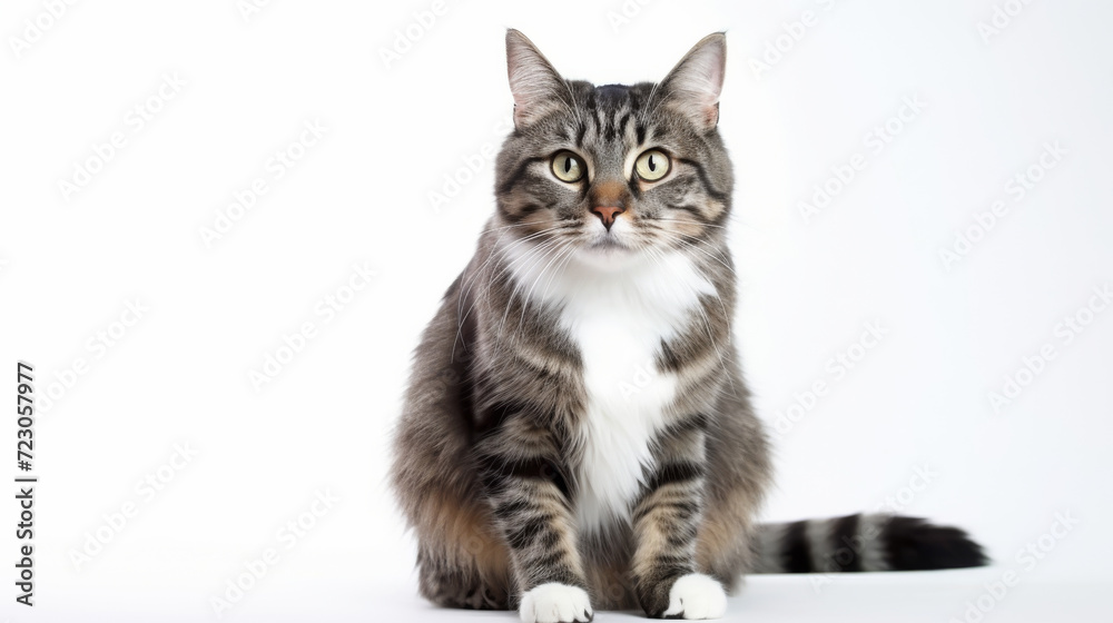 Portrait of a cat, looking straight into the camera Portrait of a cat, looking straight into the camera