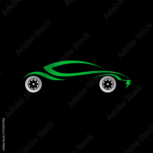 Logo design graphic concept creative premium abstract icon sign stock vector line art sport car side thunder. Related to automotive fast supercar tech