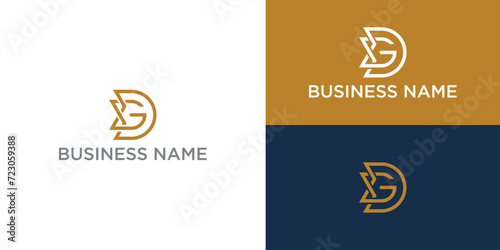 alphabet letters GD logo vector icon