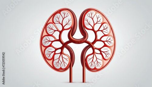 Detailed Vector Design of Human Kidney Illustration