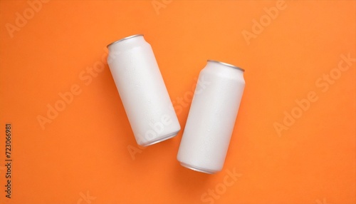 white cans mockup isolated on background