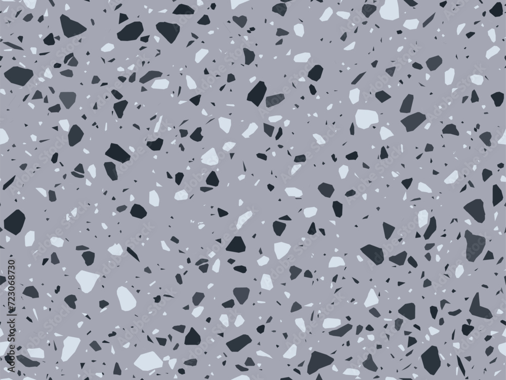 Grey and black terrazo marble stone pattern or terazo mosaic background, vector ceramic tile. terazzo or terrazzo floor texture of broken marble stones and marble pieces with abstract geometric shapes Grey and black terrazo marble stone pattern or terazo mosaic background, vector ceramic tile. terazzo or terrazzo floor texture of broken marble stones and marble pieces with abstract geometric shapes