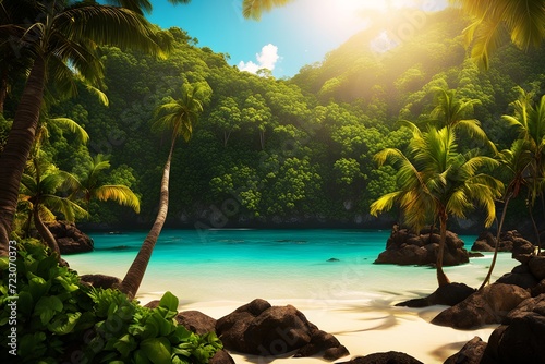 An Impressive Breathtaking Beauty of Caribbean Coast (JPG 300Dpi 10800x7200)