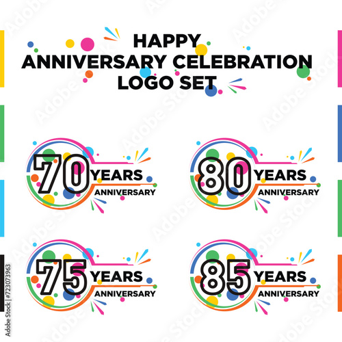 Anniversary Celebration logo set vector template