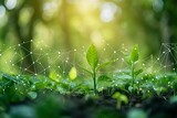 Green seedling growing in soil, selective focus, nature background.. AI Generate