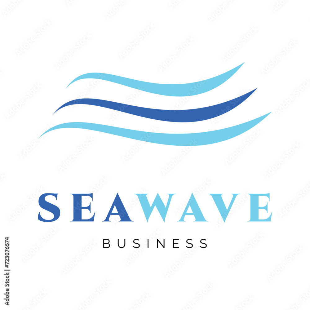 Sea Wave Icon Logo Design Template Sea Wave Icon Logo Design Template