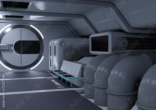 3D Rendering Science Fiction Corridor © photosvac