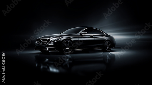 Luxury car parked on dark background. modern luxury design car. unbranded