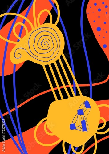 Bold colors shapes and lines  colorful modern background 