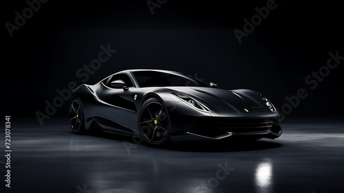 Luxury car parked on dark background. modern luxury design car. unbranded © growth.ai