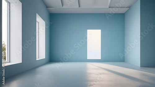 Empty room with windows  Empty room shadow wallpaper  Minimalistic abstract gentle light beige background for product presentation with light and an intricate shadow from the window and vegetation 