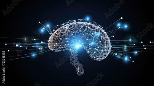 Wallpaper Mural The concept of data flow from the digital human brain. Machine deep learning. Artificial intelligence. Generative AI Torontodigital.ca