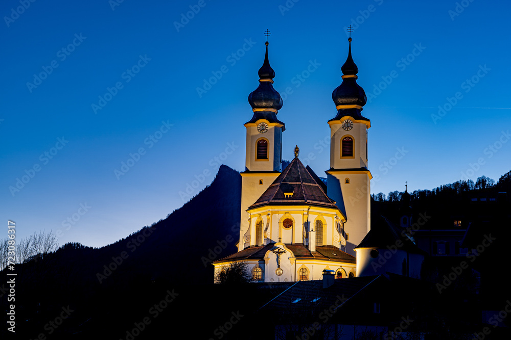 Kirche Zur Darstellung des Herrn in Aschau bei Nacht