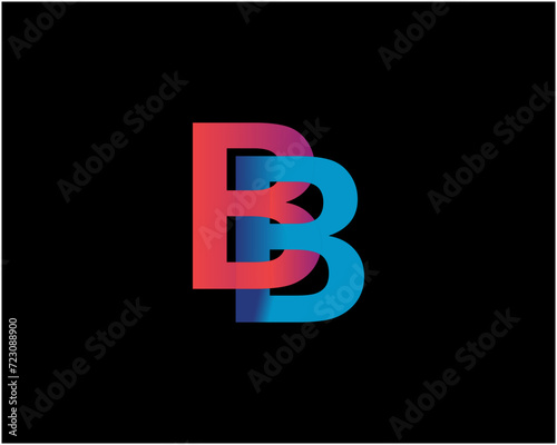 Cewative modern Letter BB logo, multi colour letters icon vector template.