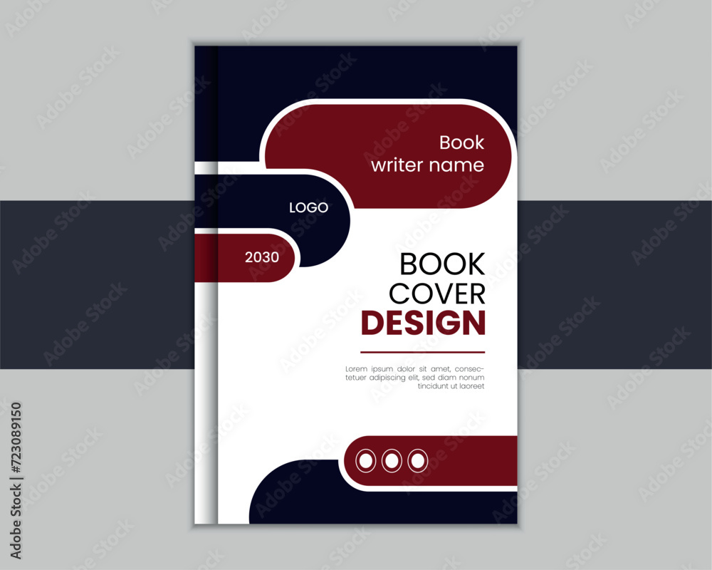 Modern annual report business book cover design template.
