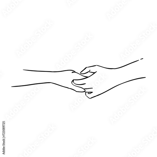 Couple holding hands outline vector seventeen