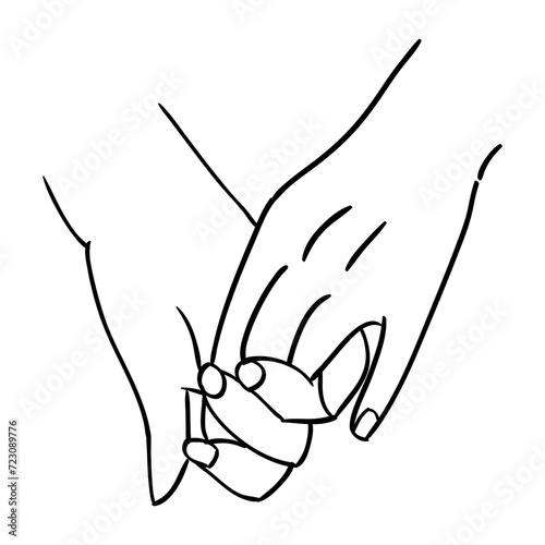 Couple holding hands outline vector twentyone photo