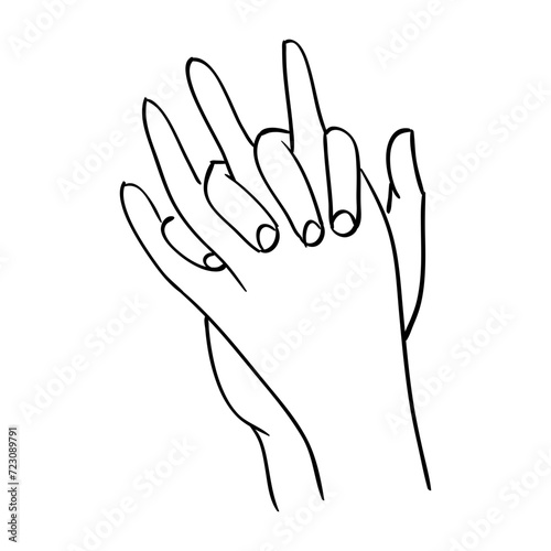 Couple holding hands outline vector twentyfour