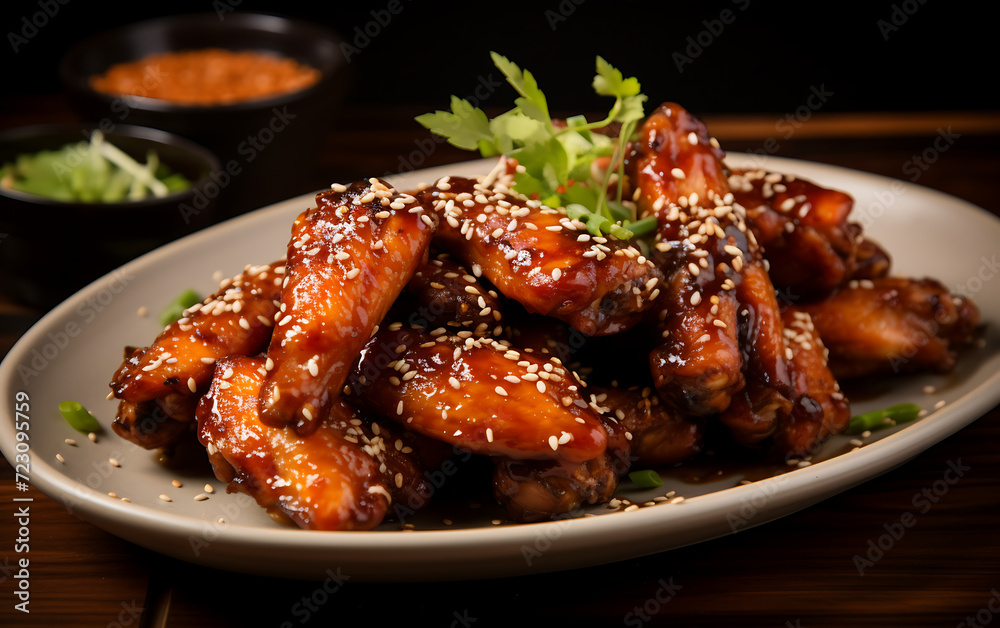 baked chicken wings in teriyaki sauce with sesame seeds baked chicken wings in teriyaki sauce with sesame seeds