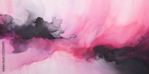 Canvas painting with a combination of black and pink. Abstract background