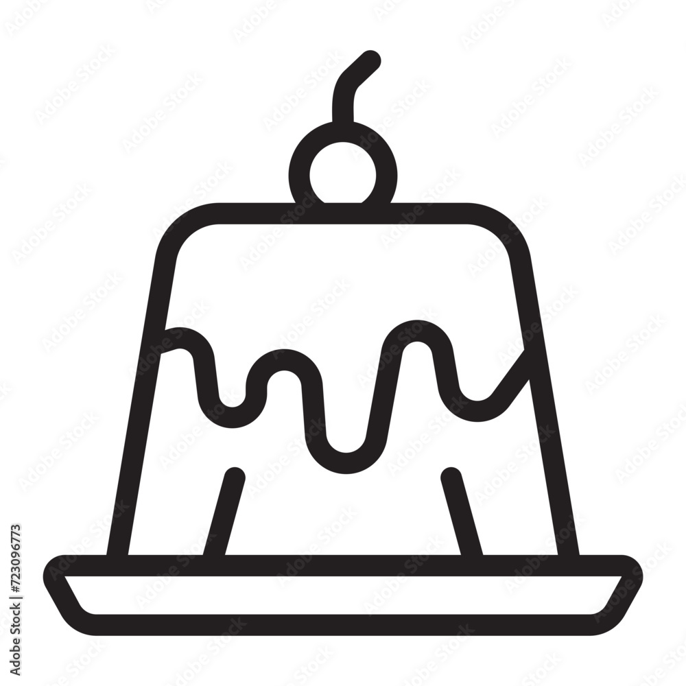 Fototapeta premium pudding line icon