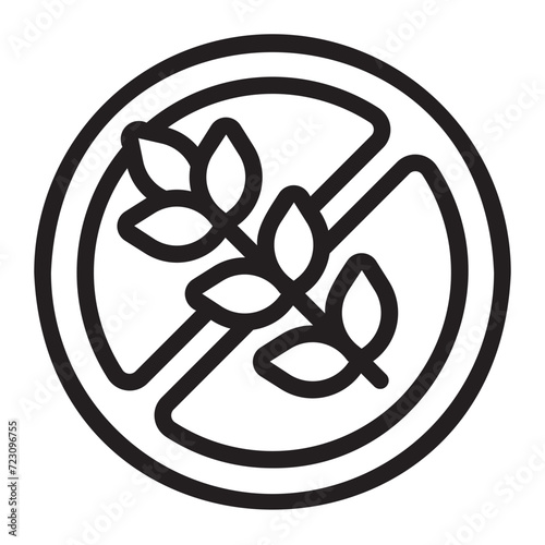 gluten free line icon