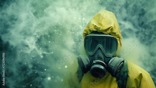person in gas mask