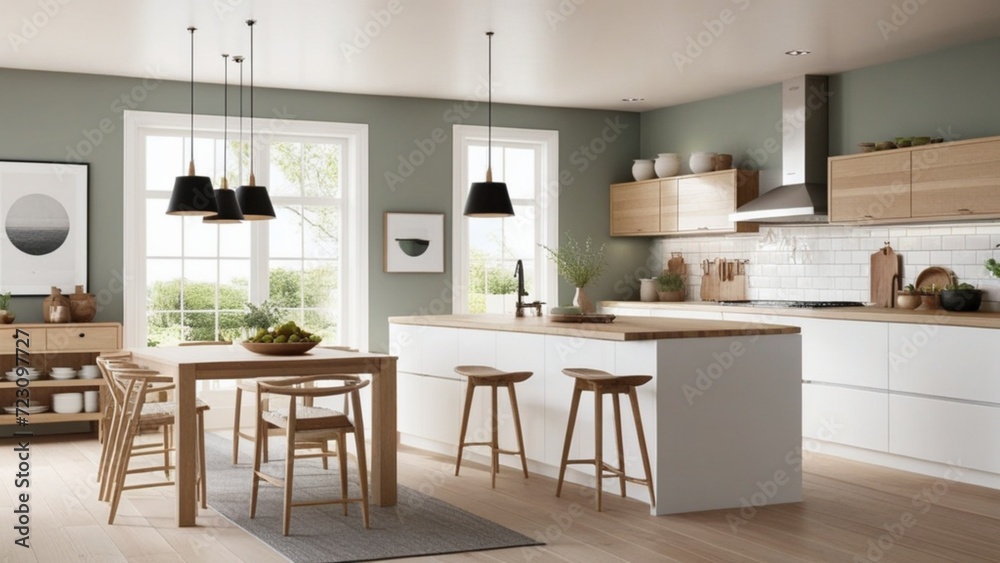 Scandinavian-inspired kitchen with clean lines.