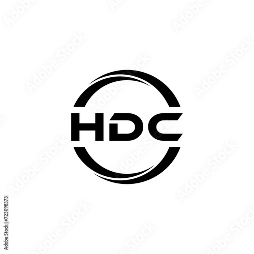 HDC letter logo design with white background in illustrator  cube logo  vector logo  modern alphabet font overlap style. calligraphy designs for logo  Poster  Invitation  etc.