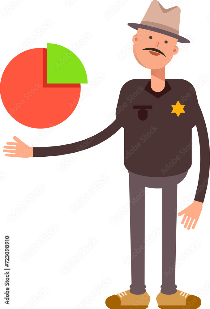 Sheriff Character Holding Pie Chart
Sheriff Character Holding Pie Chart