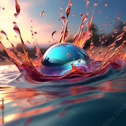 drop on red background